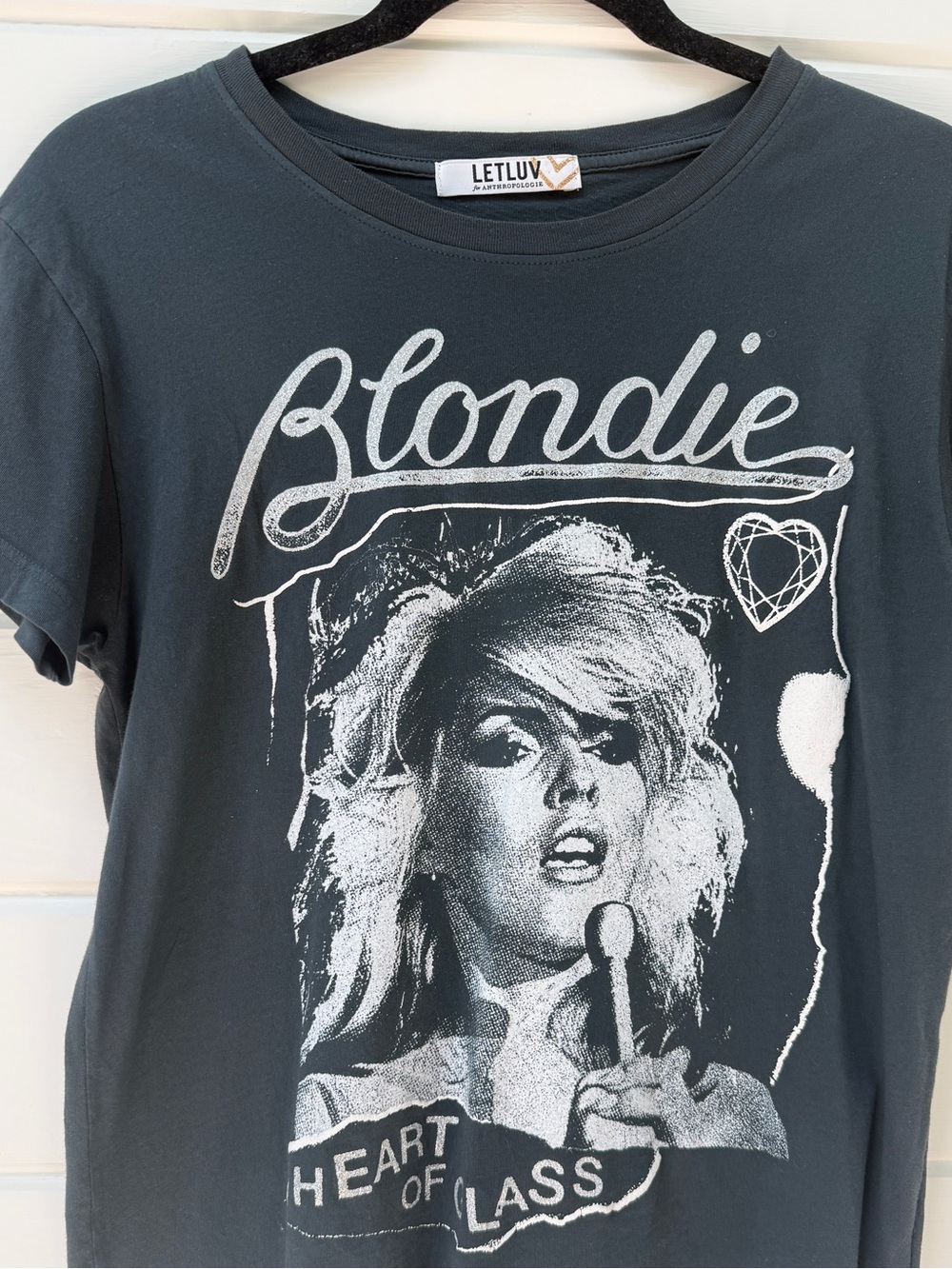 Anthropologie LetLuv Blondie Heart of Glass Graphic Band Tee